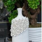 İTHAL BEYAZ SERAMİK LUMİFLORA VAZO Büyük