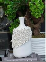 İTHAL BEYAZ SERAMİK LUMİFLORA VAZO Büyük