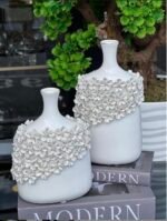 İTHAL BEYAZ SERAMİK LUMİFLORA VAZO Büyük - Görsel 2