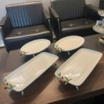 4 Parça Zeytinli Porselen Sunumluk