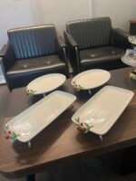 4 Parça Zeytinli Porselen Sunumluk