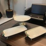 3 Parça zeytinli porselen sunumluk*Batonlu