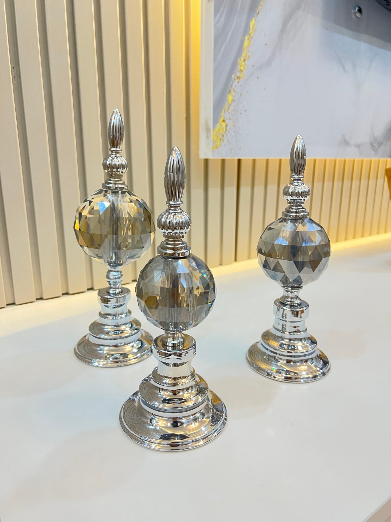 img_4090 3`LÜ DEKOR ALEM KÜRE GÜMÜŞ FÜME* - Görsel 1