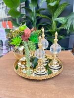 5 Parça Gold Hasır Tepsi Arajman** - Görsel 2