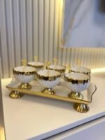 13 PARÇA ŞAKİRPAŞA PORSELEN TEPSİLİ SUNUMLUK