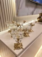 Zamak Ayaklı Gold Dondurmalık & İkramlık **Kelebek Detay*6 ADET