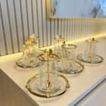 18 parça Zamak Çerçeveli Cam Çay Seti **RAMAZAN AYINA ÖZEL🎉