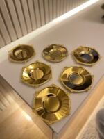 Zamak Kenarlı Gold Çay Tabağı* 6 Adet - Görsel 2