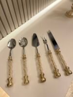 5’Li  **ELMAS** Gold -Gümüş BAŞLIK SERVİS & SUNUMLUK - Görsel 2