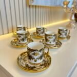 6 Kişilik Saray Motifi Türk Kahvesi Fincanı