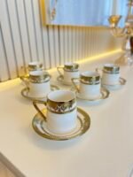 6 Kişilik Golden Cazz Türk Kahvesi Fincanı - Görsel 3