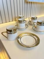 6 Kişilik Golden Cazz Türk Kahvesi Fincanı