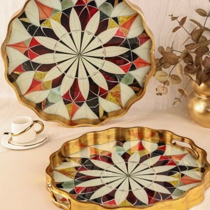 ROYAL CHARME-SARISSA 2'Lİ DEKORATİF TEPSİ