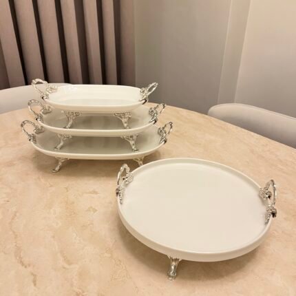 4 PARÇA PORSELEN SUNUMLUK 3 +1 * GÜMÜŞ