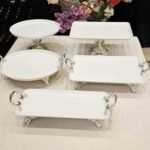 3 + 2  : 5 PARÇA PORSELEN SUNUMLUK*Gümüş Seri**RAMAZAN AYINA ÖZEL