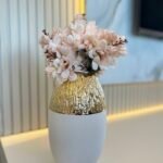 Gold Beyaz Vazo ve 1 Adet Arajman