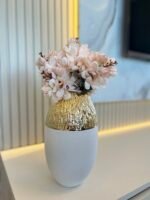 Gold Beyaz Vazo ve 1 Adet Arajman