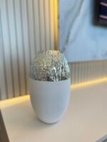 Gümüş Beyaz Vazo ve 1 Adet Arajman - Görsel 2