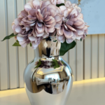 Gümüş kaplama vazo ve 1 Demet çiçek