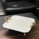 Kare Form Gold Porselen Sunumluk