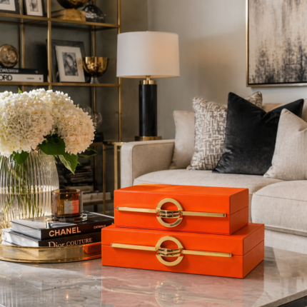 P MODEL 2’Lİ DERİ KUTU TURUNCU