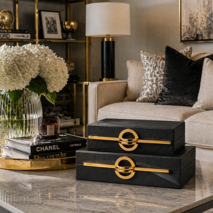 P MODEL 2’Lİ DERİ KUTU SİYAH