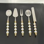 Porselen Kulplu 5’Li Servis Sunumluk Boncuklu