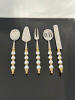 Porselen Kulplu 5’Li Servis Sunumluk Boncuklu - Görsel 2