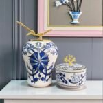 Mavi Çiçekli Şah Küp Gold