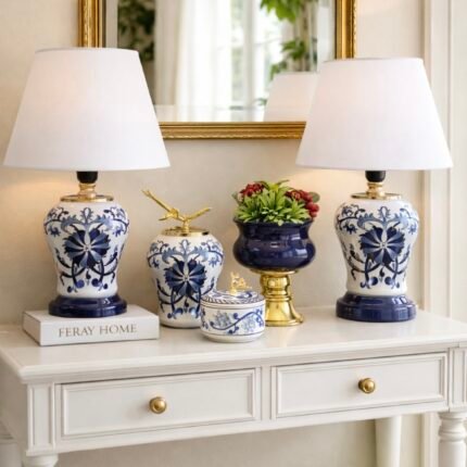 5 Parça Çini Desen Salon Seti Gold