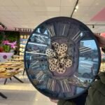 Metal Kasa Döner Çarklı Duvar Saati *AKN535