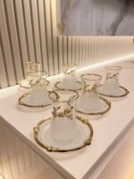 12 parça Buğulu Papatya Çay Seti