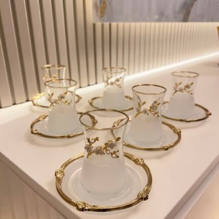 12 parça Buğulu Papatya Çay Seti