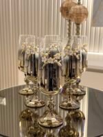 6 Kişilik GOLD  FLÜT Papatyalı Kahve Yanı Bardağı - Görsel 4