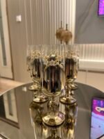 6 Kişilik GOLD  FLÜT Papatyalı Kahve Yanı Bardağı - Görsel 2