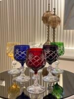 6 Kişilik Kahve Yanı Bardak Renkli Kareli - Görsel 2