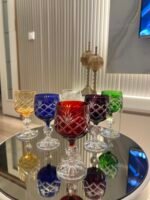 6 Kişilik Kahve Yanı Bardak Renkli Kareli - Görsel 3