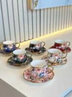 6 KİŞİLİK FLOWERS TÜRK KAHVESİ FİNCANI*LALYA