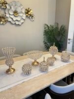 7 PARÇA İNCİLİ GOLD KONSOL SETİ