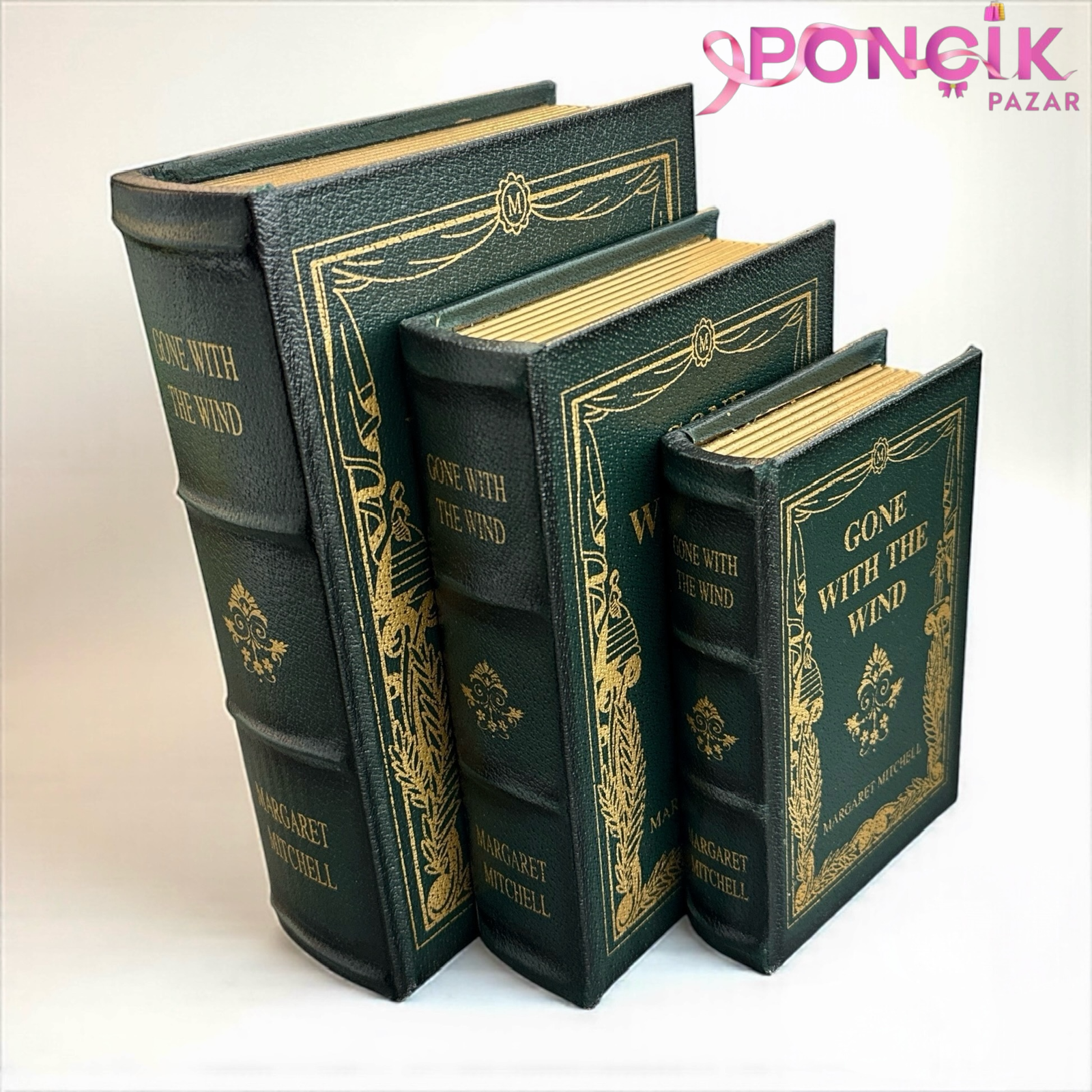 photoroom_20260401_210020 VİNTAGE DEKORATİF 3’Lü KİTAP KUTUSU - Görsel 1