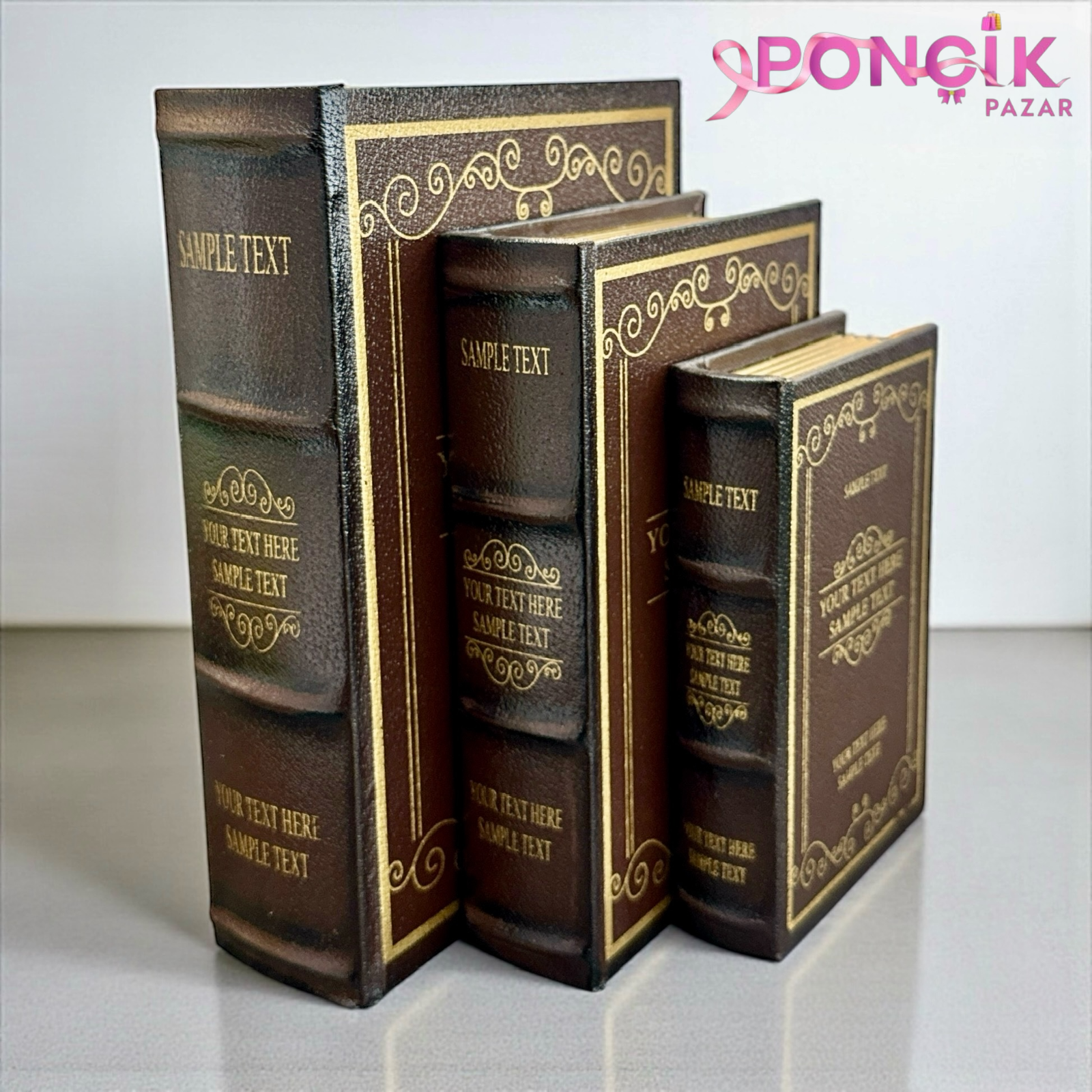 photoroom_20260401_210105 VİNTAGE DEKORATİF 3’Lü KİTAP KUTUSU*Sample - Görsel 1