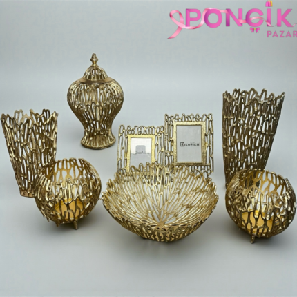 8 PARÇA KONSOL SETİ * Gold