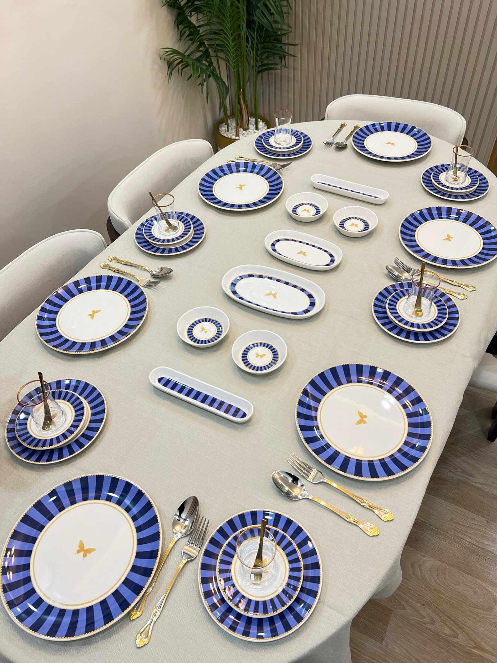 img_6355-2 38 Parça BLUE Candy Kahvaltı Pasta ve Servis Takımı **PORSELEN SERİ🌟 - Görsel 1