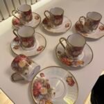 6 Kişilik Sedefli Vintage Rose LİNE Türk Kahvesi F.