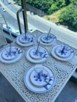 24 parça porselen çay saati seti *Blue Mosion - Görsel 2