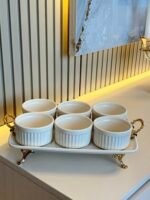 7 Parça Porselen Sunumluk Gold - Görsel 4