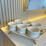 7 Parça Porselen Sunumluk Gold