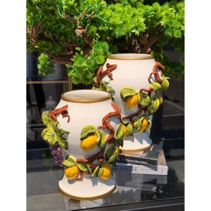 HAND MADE LİMONLU VAZO 30 CM