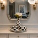 Collection Series Hand Made Salon Tabak Seti Siyah Damalı