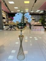 Konsol Vazo Elmas Detay Gold Orkide Arajman Code : 601